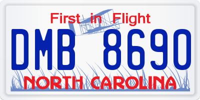 NC license plate DMB8690