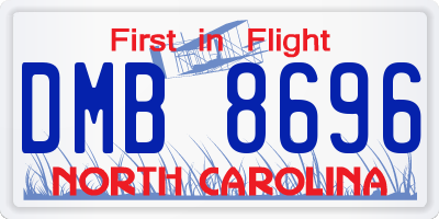 NC license plate DMB8696