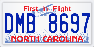 NC license plate DMB8697