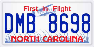 NC license plate DMB8698