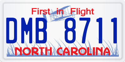NC license plate DMB8711