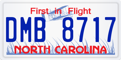 NC license plate DMB8717