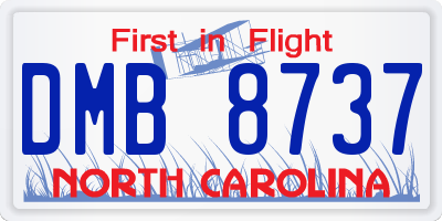 NC license plate DMB8737
