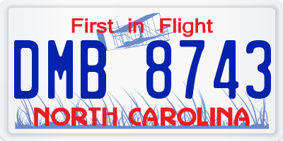 NC license plate DMB8743