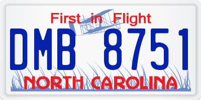 NC license plate DMB8751