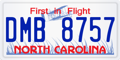 NC license plate DMB8757