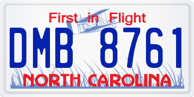 NC license plate DMB8761