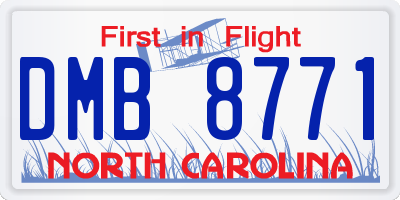 NC license plate DMB8771