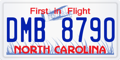 NC license plate DMB8790