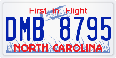 NC license plate DMB8795