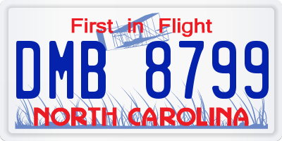 NC license plate DMB8799