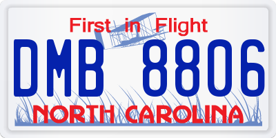NC license plate DMB8806