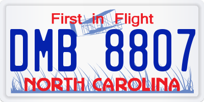 NC license plate DMB8807