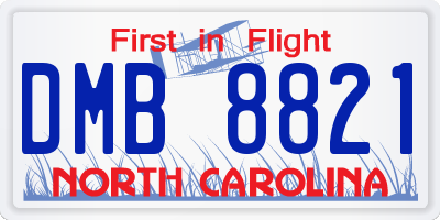 NC license plate DMB8821