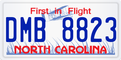 NC license plate DMB8823
