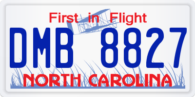 NC license plate DMB8827
