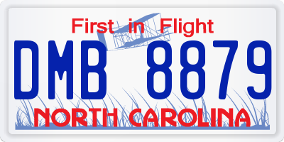 NC license plate DMB8879