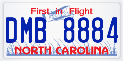 NC license plate DMB8884