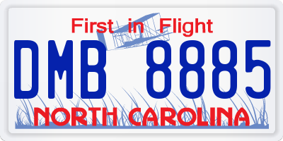 NC license plate DMB8885