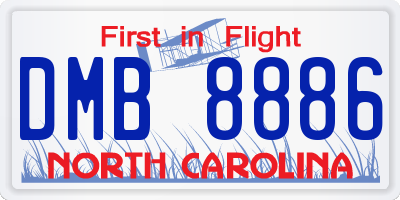 NC license plate DMB8886