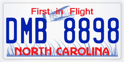 NC license plate DMB8898