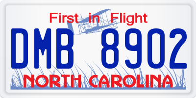 NC license plate DMB8902