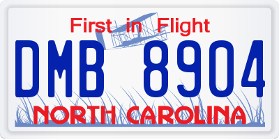 NC license plate DMB8904