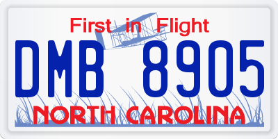 NC license plate DMB8905