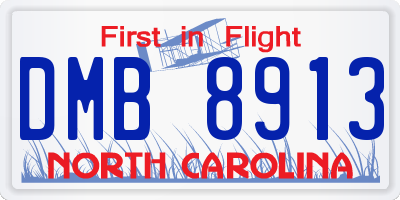 NC license plate DMB8913