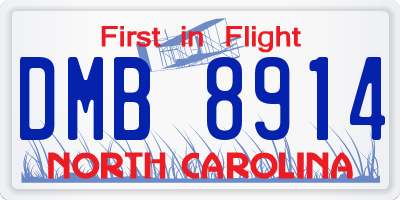 NC license plate DMB8914