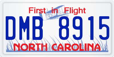 NC license plate DMB8915