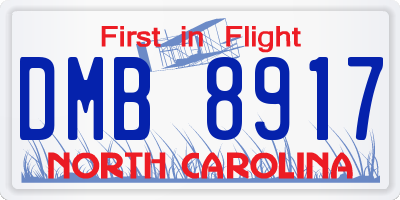 NC license plate DMB8917