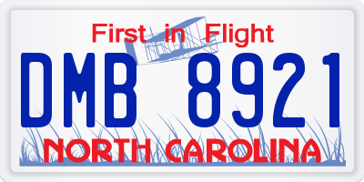 NC license plate DMB8921