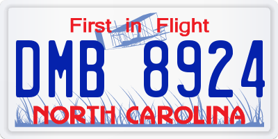 NC license plate DMB8924