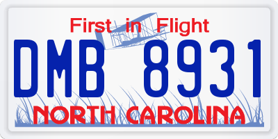NC license plate DMB8931