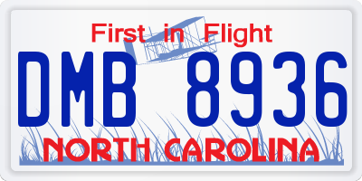 NC license plate DMB8936