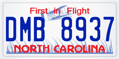 NC license plate DMB8937