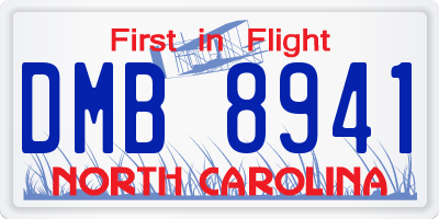 NC license plate DMB8941