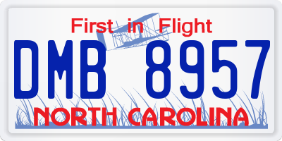 NC license plate DMB8957