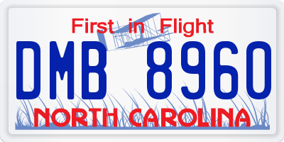 NC license plate DMB8960