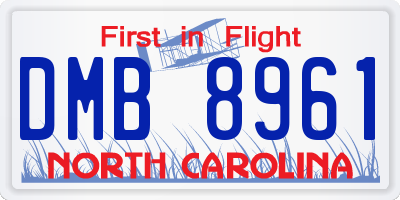 NC license plate DMB8961