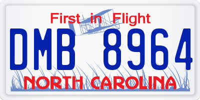 NC license plate DMB8964