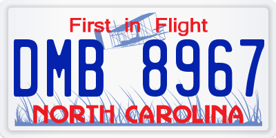 NC license plate DMB8967