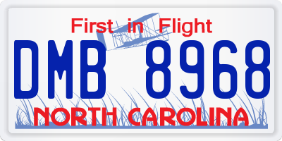 NC license plate DMB8968