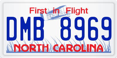 NC license plate DMB8969