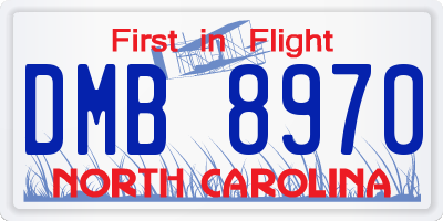 NC license plate DMB8970
