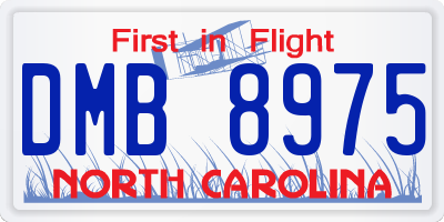 NC license plate DMB8975