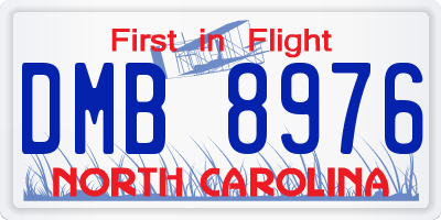 NC license plate DMB8976
