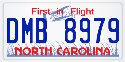 NC license plate DMB8979