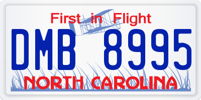 NC license plate DMB8995